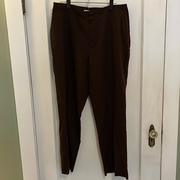 Chocolate Brown Merona Linen Blend Trousers (Women’s 16W) - Picture 2 of 7